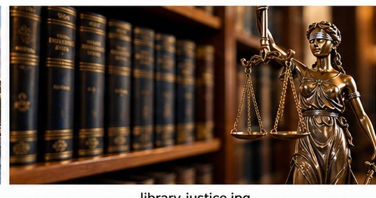 Law books and scales of justice